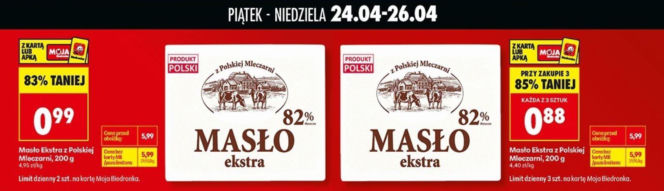 promocja na masło w Biedronce