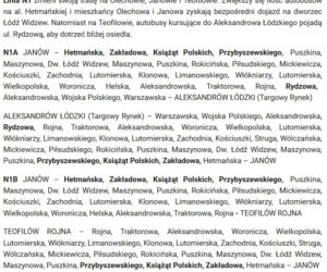 Trasy nocnych autobusów po zmianach