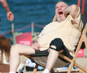 Marian Lichtman na plaży