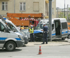Wypadek na skrzyżowaniu Grójeckiej z Wawelską