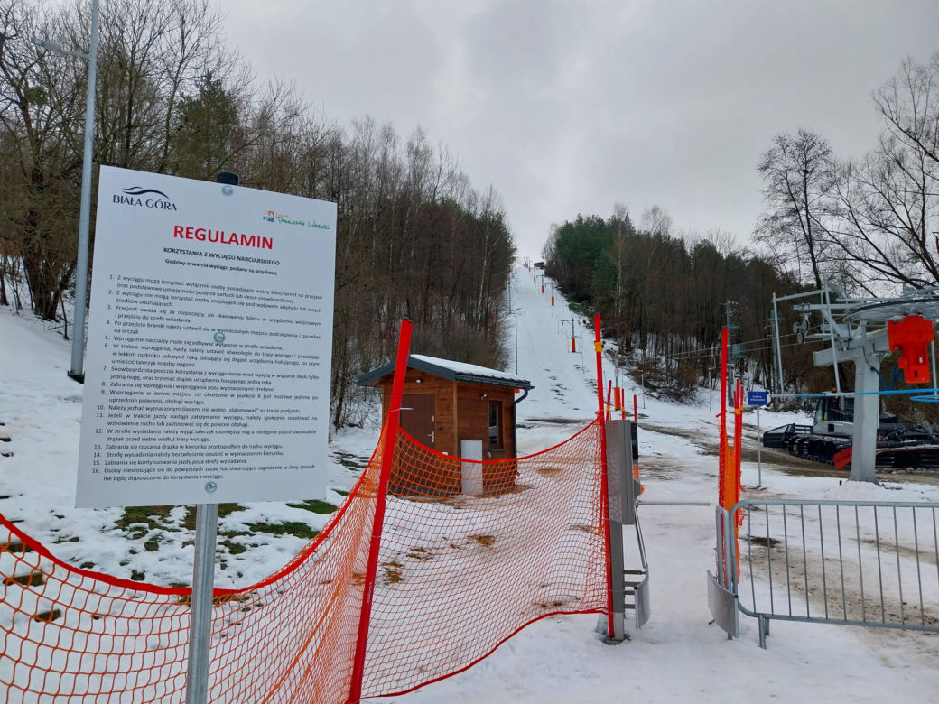 Stok narciarski Biała Góra w Justynówce