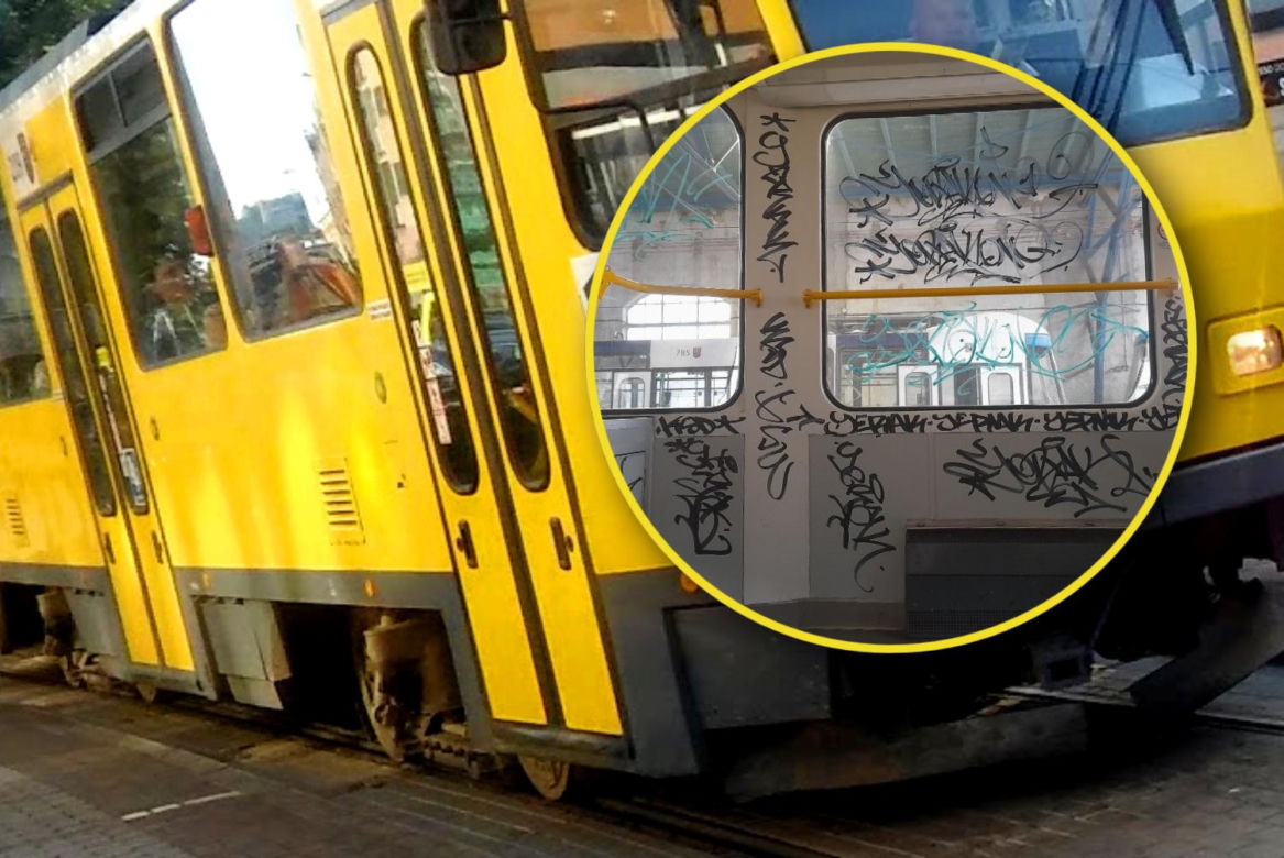 Oszpecili tramwaj bazgrołami. Wandale poniosą potrójną karę