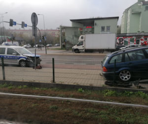 Zderzenie radiowozu z BMW w Krakowie