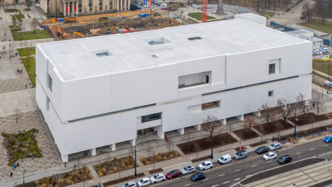 Nowe Centrum Warszawy zimą