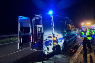 Wypadek na A4 pod Tarnowem. Kierowca wjechał w zabezpieczone miejsce innego zdarzenia