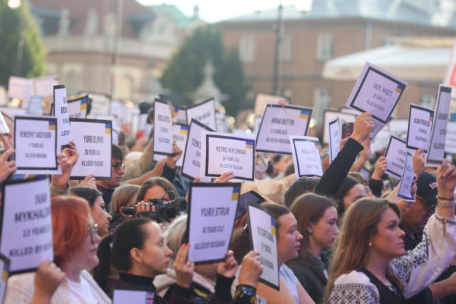 35 lat niepodległej Ukrainy. Obchody na Placu Zamkowym w Warszawie