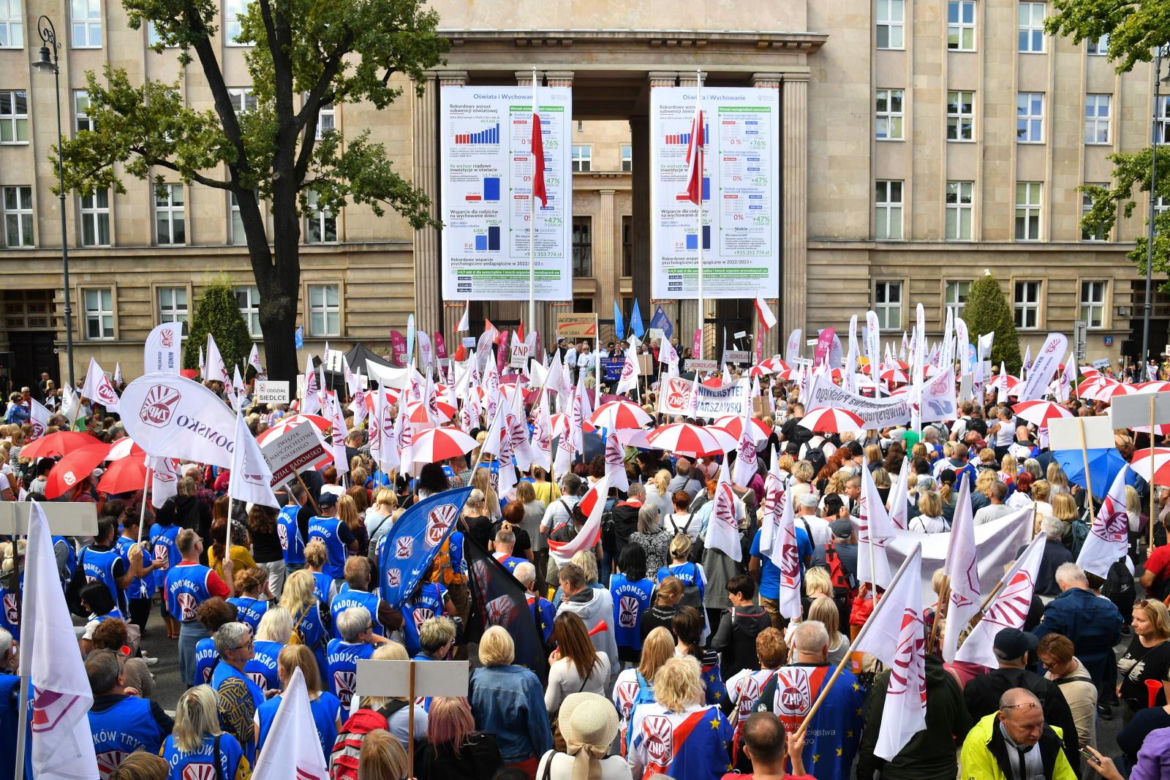 Protest nauczycieli w Warszawie