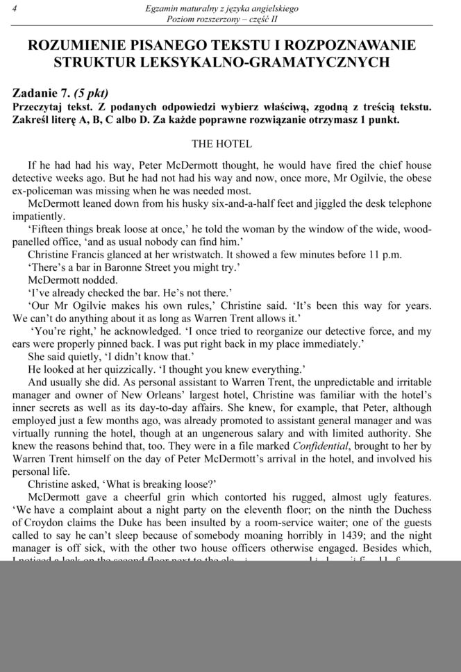 Matura 2014 język angielski ARKUSZE poziom rozszerzony cz. 2-4