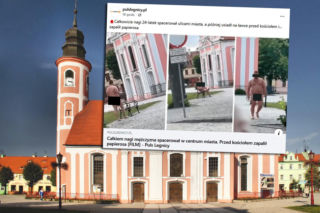 Nagi 24-latek spacerował po Chocianowie. Usiadł pod kościołem i zapalił papierosa!