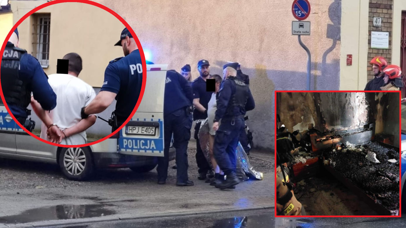 Pożar w Kędzierzynie-Koźlu. To sprawka Irka? Stał i patrzył, kiedy policjantka wynosiła z ognia niemowlę
