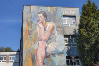To już trzeci mural z obrazem Jacka Malczewskiego w Radomiu - Pytia jest już gotowa