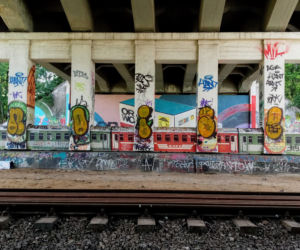Trójwymiarowy mural przypomina o dawnej świetności linii kolejowej do Polic