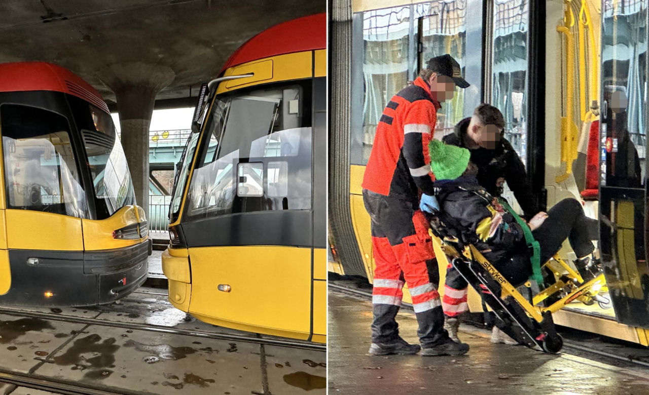 Zderzenie tramwajów na Moście Gdańskim w Warszawie