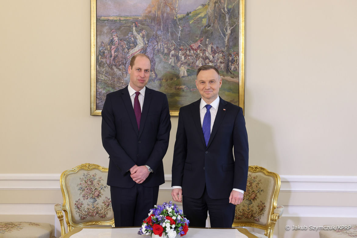 Książę William spotkał się z prezydentem Andrzejem Dudą. Rozmawiali o wojnie w Ukrainie