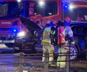 Zderzenie czterech aut na moście w Warszawie