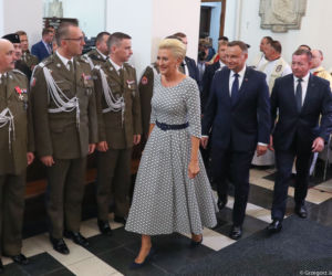 Agata Duda na obchodach Święta Wojska Polskiego w Katowicach