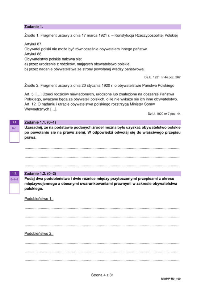 Matura próbna 2026 - WOS. Arkusz CKE