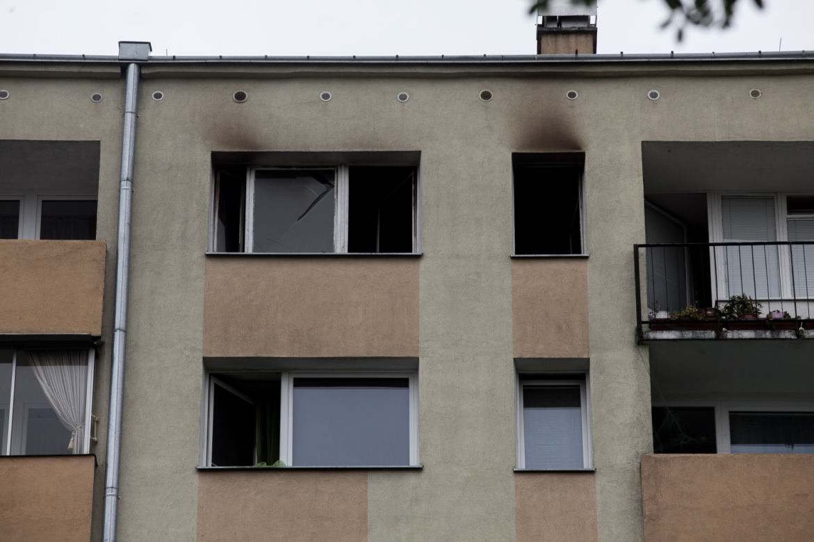 Pożar w bloku przy ul. Tołstoja