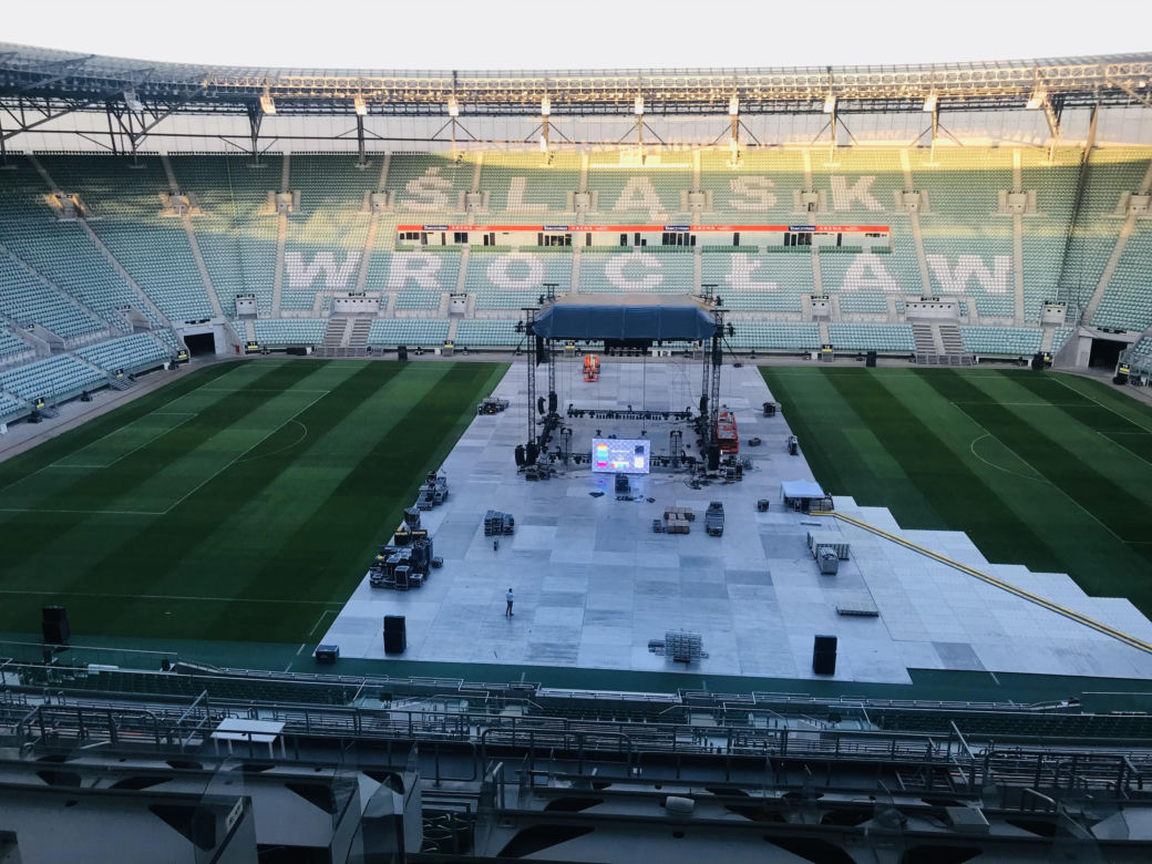 Stadion we Wrocławiu na 2 dni przed walką Usyk - Dubois
