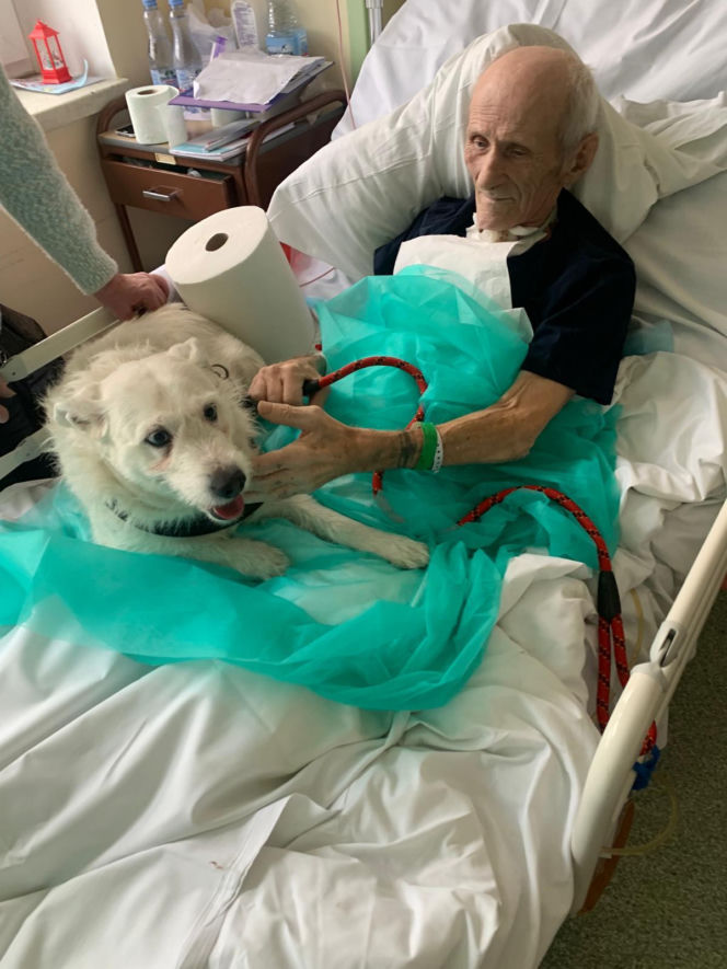 Nie widzieli się od miesięcy. Wzruszające spotkanie w szpitalu w Legnicy