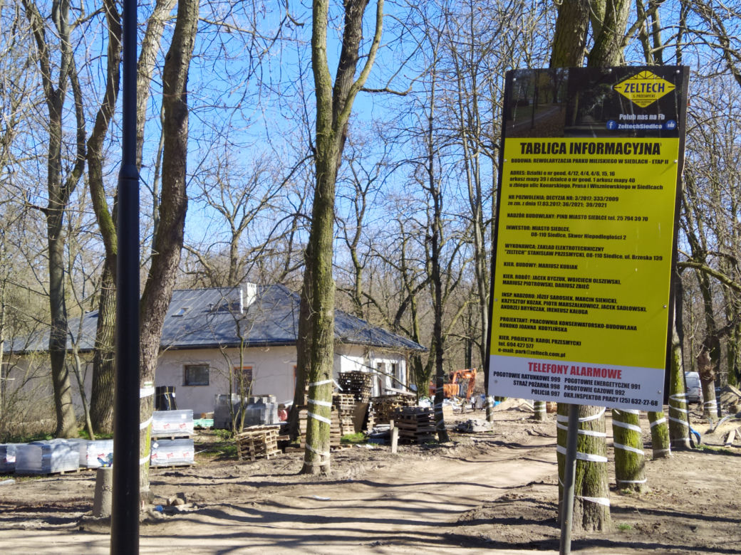 Park Aleksandria w Siedlcach w czasie remontu i prac rewitalizacyjnych - 29.03.2023