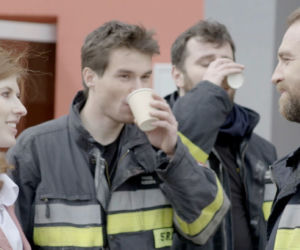 Remiza odc. 9. Ewa, Robert (Ziemowit Wasielewski), Paweł (Mateusz Dymidziuk), Tomasz (Łukasz Oleś)