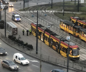 Ranny pasażer tramwaju na rondzie Wiatraczna 