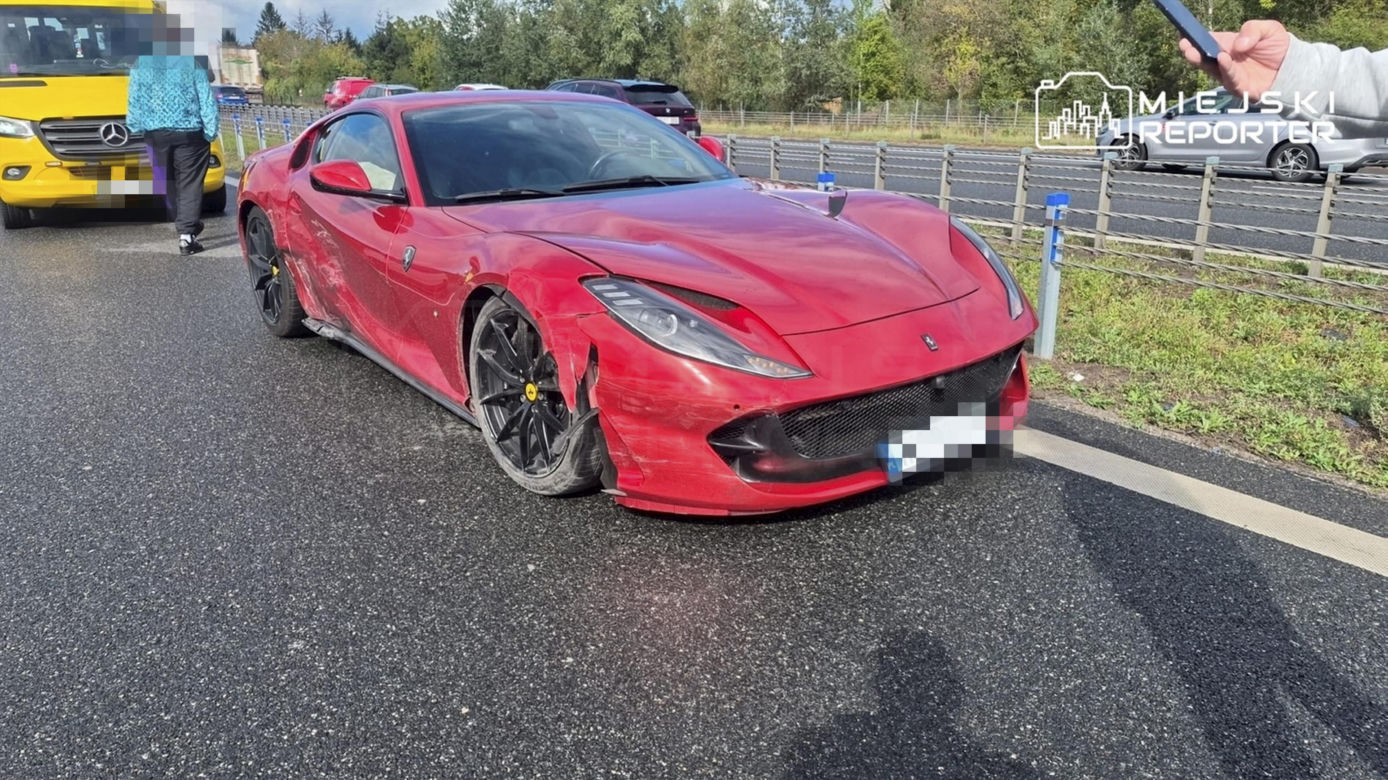 Norweg na A2 rozbił Ferrari za 1,5 mln