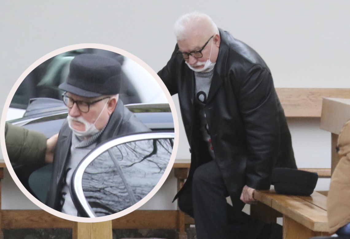 Lech Wałęsa na niedzielnej mszy