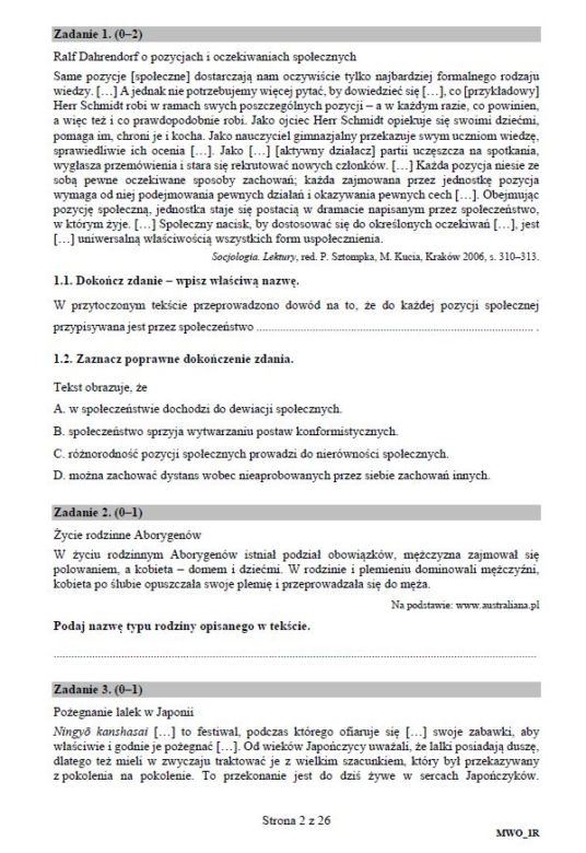 Matura 2018 WOS rozszerzony