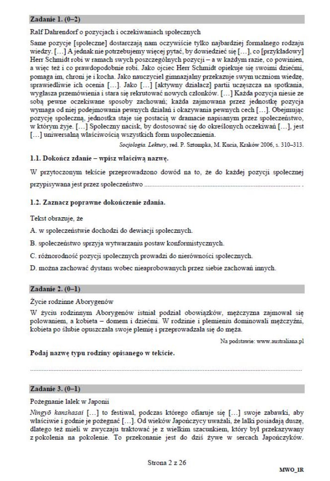 Matura 2018 WOS rozszerzony