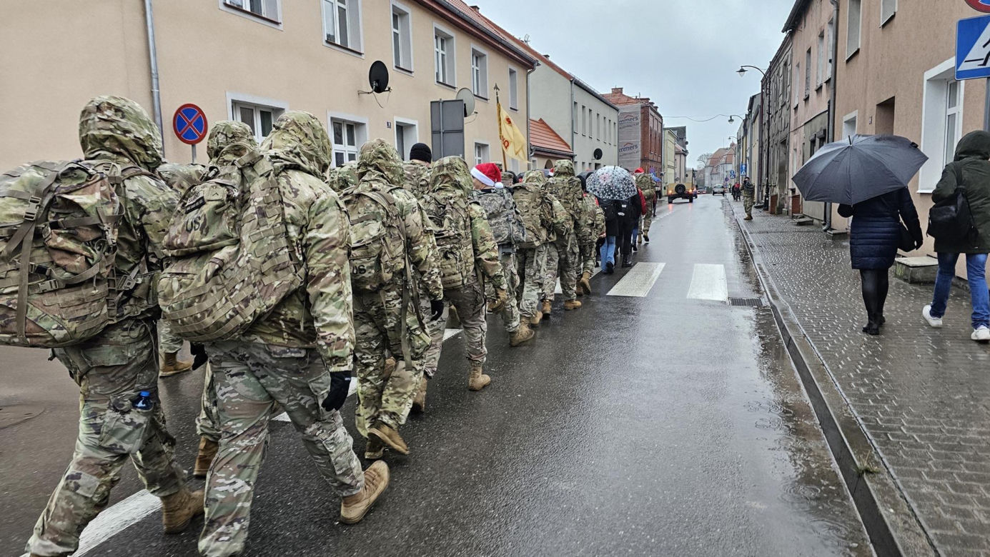 Marsz żołnierzy US ARMY w Drawsku Pomorskim 
