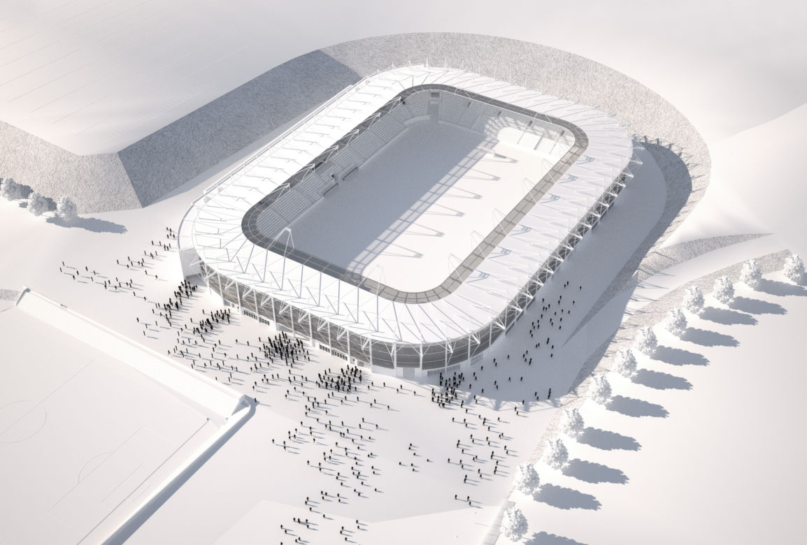 Wizualizacja zmodernizowanego stadionu Pogoni Szczecin