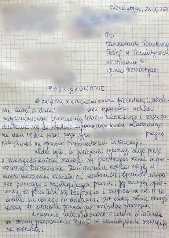 Pani Elżbieta z Siemiatycz bała się własnego dziecka. Pomogła jej dzielnicowa