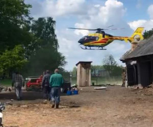 Pilna akcja u Gienka i Andrzeja. W Plutyczach wylądował helikopter 