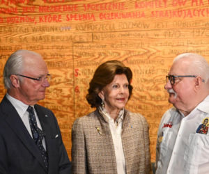 Gdańsk/ Król Szwecji Karol XVI Gustaw oraz królowa Sylwia spotkali się z Lechem Wałęsą