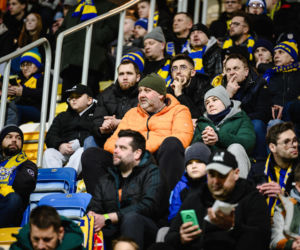 Arka Gdynia - Lechia Gdańsk: Zdjęcia kibiców z derbów Trójmiasta w ramach 23. kolejki PKO BP Ekstraklasy