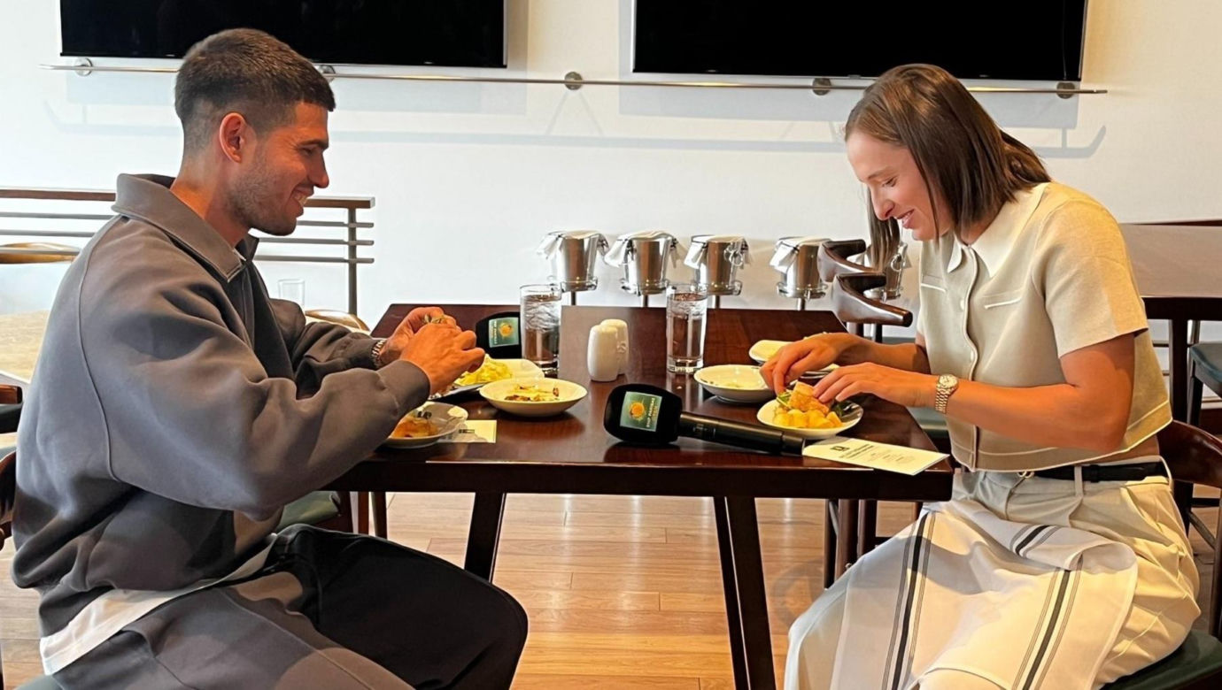 Iga Świątek i Carlos Alcaraz na lunchu
