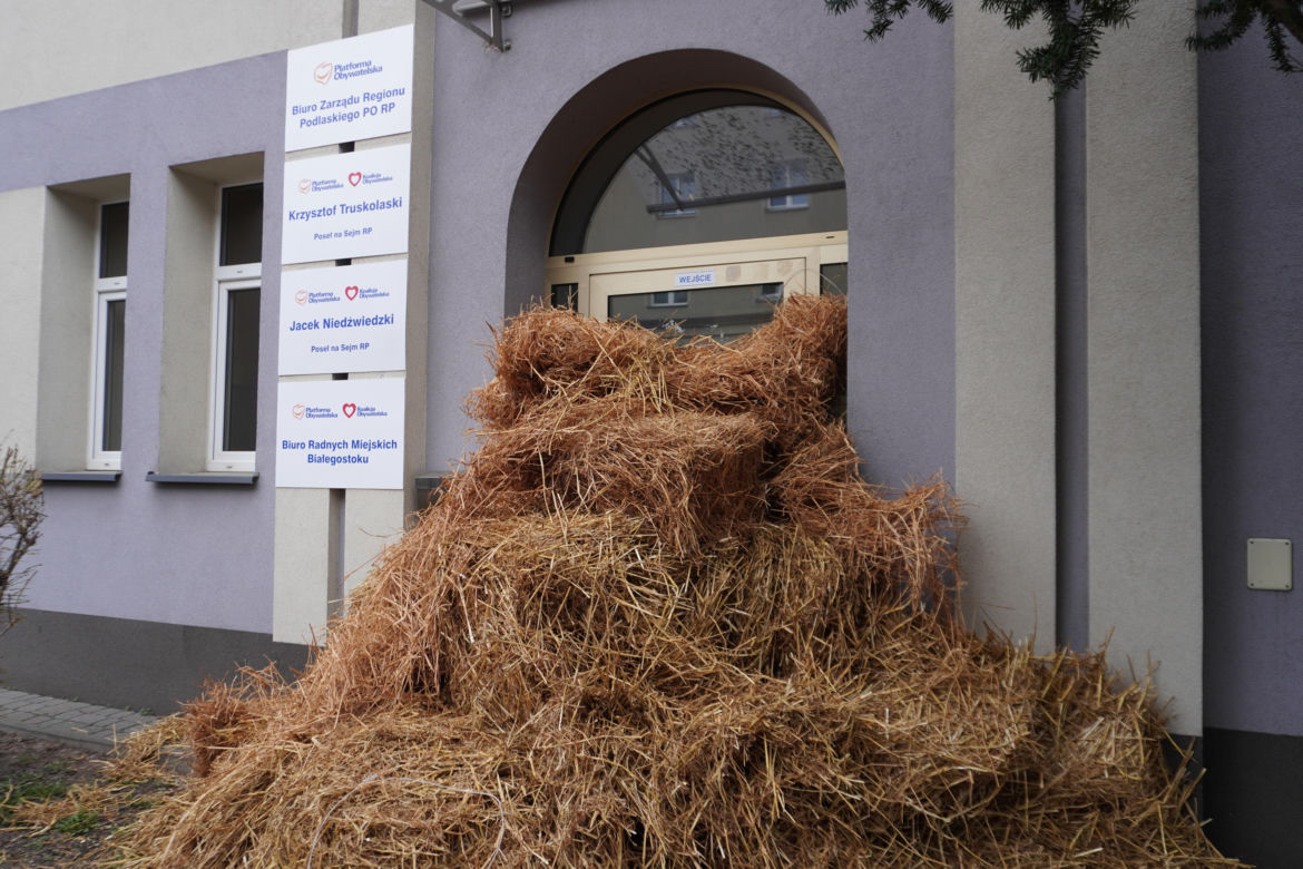 Protest rolników w Białymstoku. Przemarsz ulicami miasta 4 marca