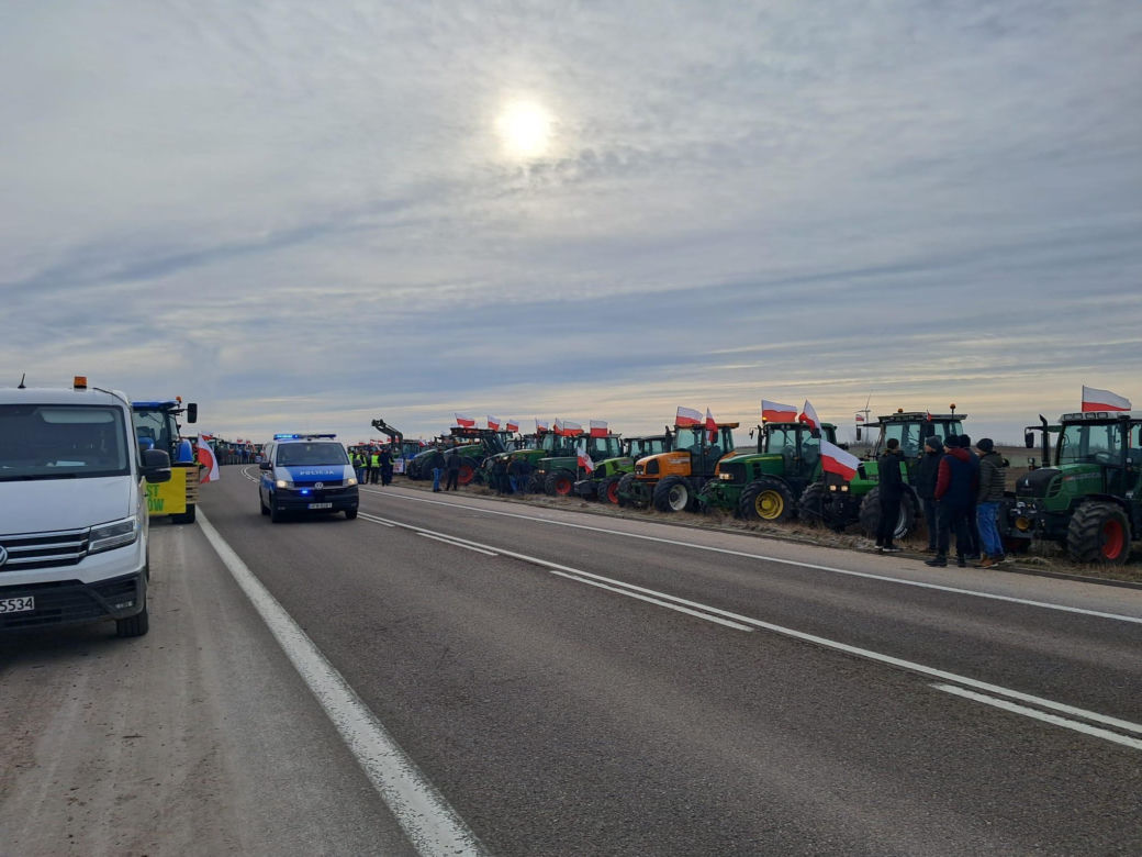 Protest rolników w woj. podlaskim (9.02.2024)