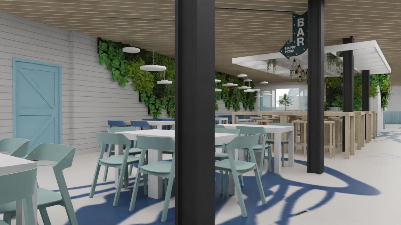 Food hall w Krzywym Domku w Sopocie - wizualizacja
