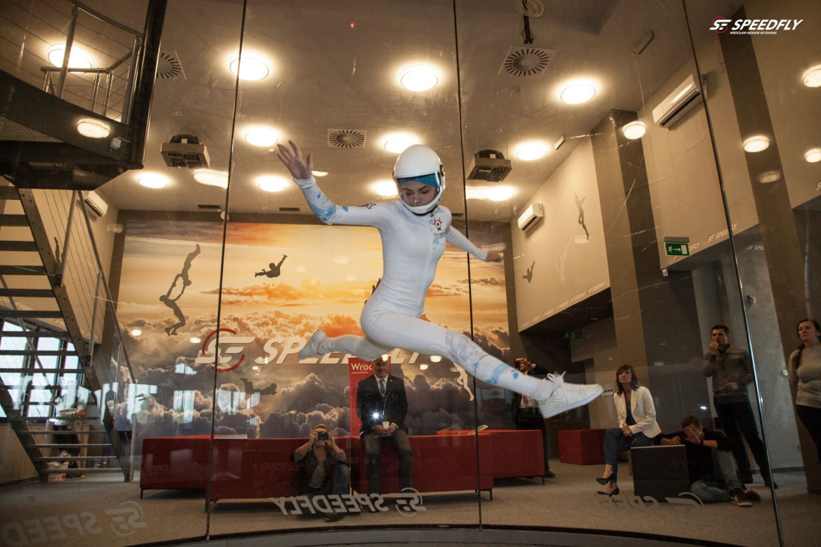 Maja Kuczyńska w tunelu aerodynamicznym Speedfly