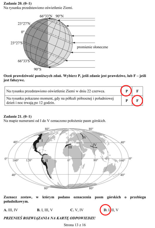 Egzamin gimnazjalny 2014 przyroda biologia geografia arkusze odpowiedzi