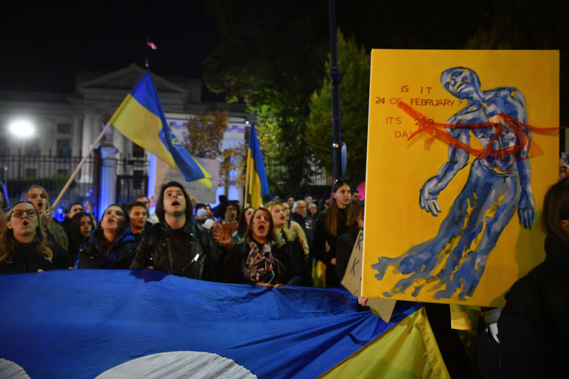 Protest pod ambasadą Rosji w Warszawie