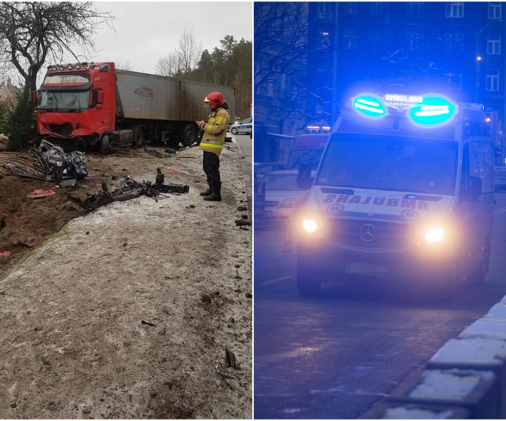 Sewerynów. Potworny wypadek! 50-latek zginął w zderzeniu kilku osobówek i tirów. Są też ranni