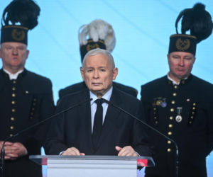 Konferencja prasowa prezesa PIS Jarosława Kaczyńskiego.