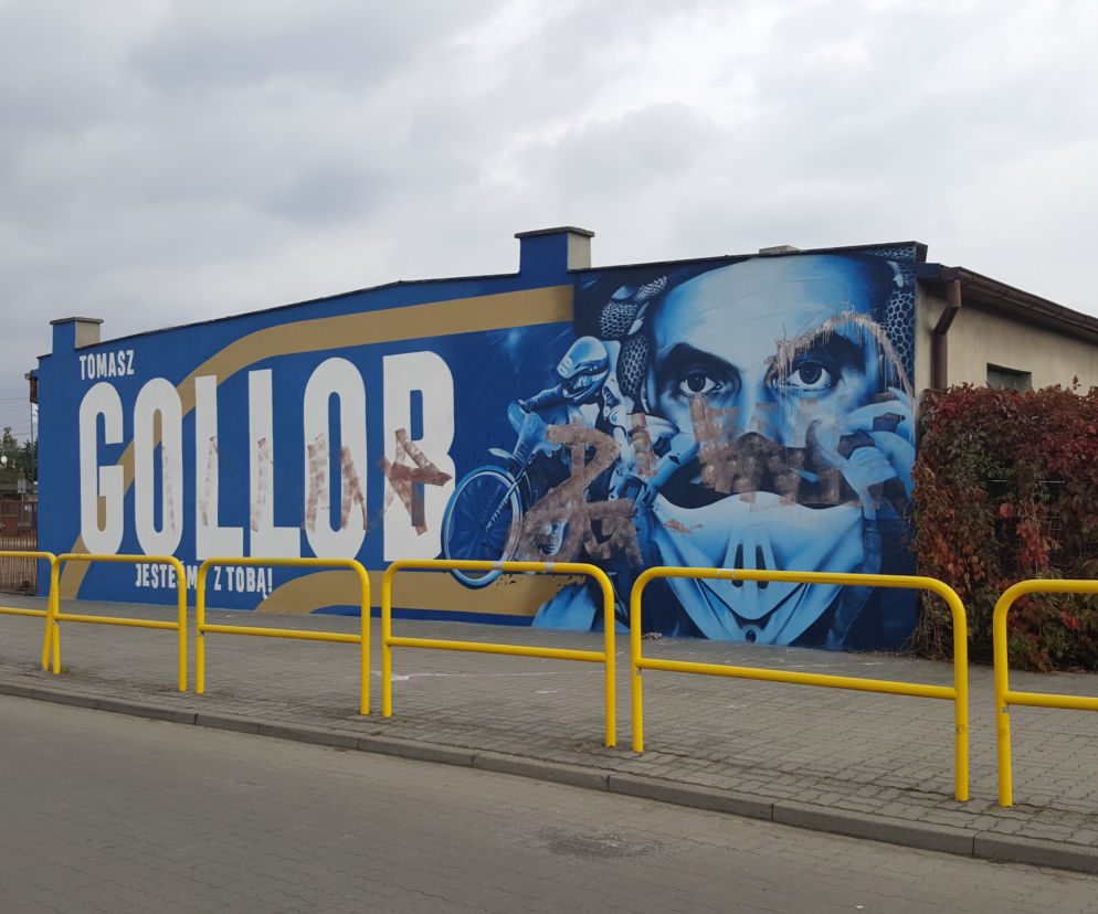 Ktoś zniszczył mural Tomasza Golloba w Bydgoszczy
