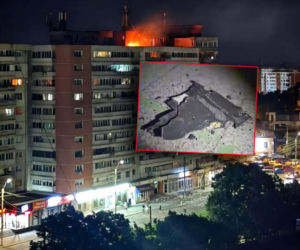 Dron wbił się w blok w Rumunii! Wielki pożar, są ranni
