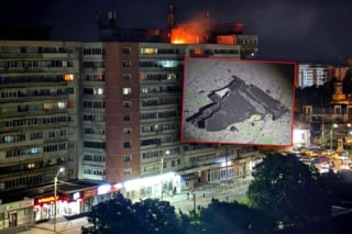Dron wbił się w blok w Rumunii! Wielki pożar, są ranni