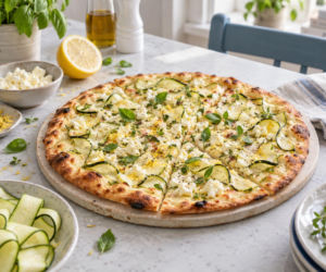Do tej pizzy nie daję ani grama sosu pomidorowego. Cukinia, feta i cytryna wystarczą